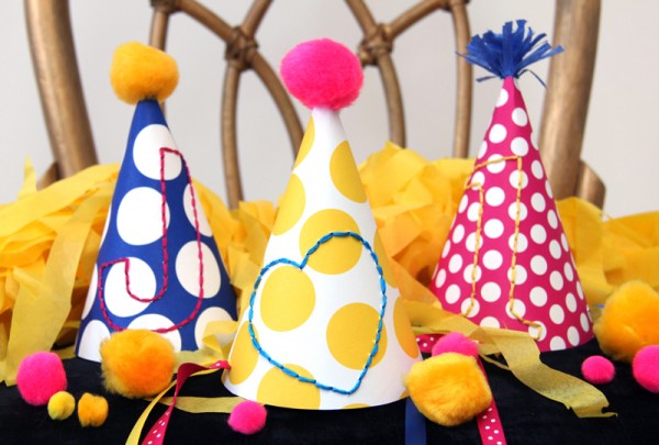DIY Embroidered Party Hats DIY Embroidered Party Hats