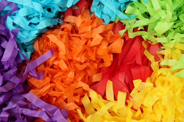 DIY Rainbow Fringe Garland DIY Rainbow Fringe Garland