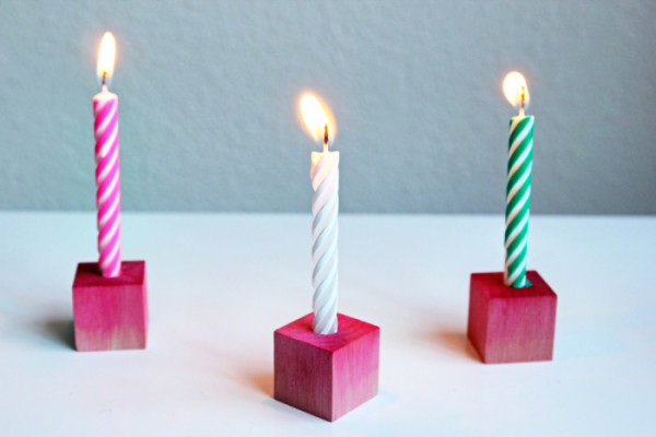DIY Wooden Block Birthday Candleholder DIY Wooden Block Birthday Candleholder