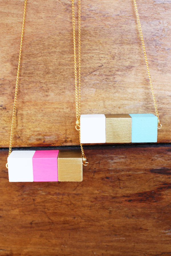 DIY Wooden Block Necklace DIY Wooden Block Necklace