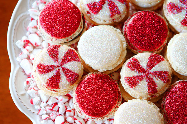 Sparkly Vanilla Macarons for Christmas