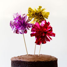 DIY Fringe Mylar Cake Toppers