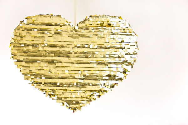 DIY Gold Heart Pinata