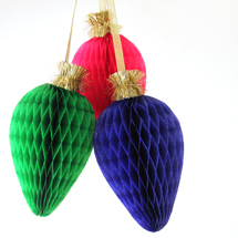 DIY Honeycomb Christmas Bulbs