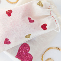 DIY Glitter Heart Bags