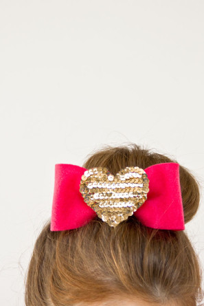 DIY Sequin Heart Hair Bows