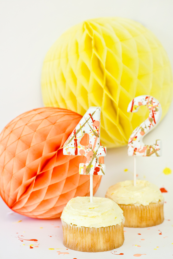 DIY Splatter Paint Cake Toppers1