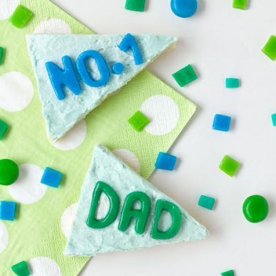 DIY Father's Day Sugar Cookies DIY Pennant Flag Cookies for Fathers Day