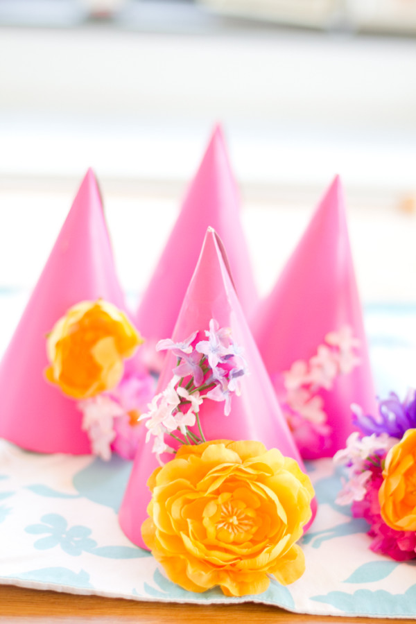 Garden Flower Party Faux Flower Party Hats