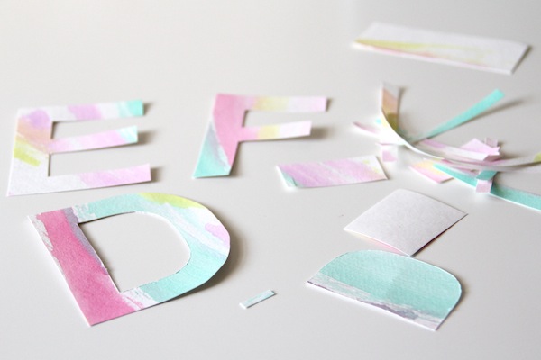 Watercolor Monogram Straw Toppers