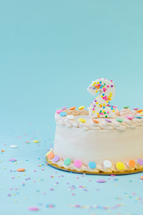 Confetti Marshmallow Number Cake Topper
