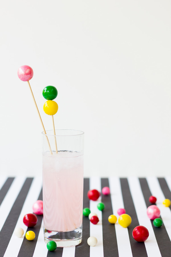 DIY Gumball Drink Stirrers