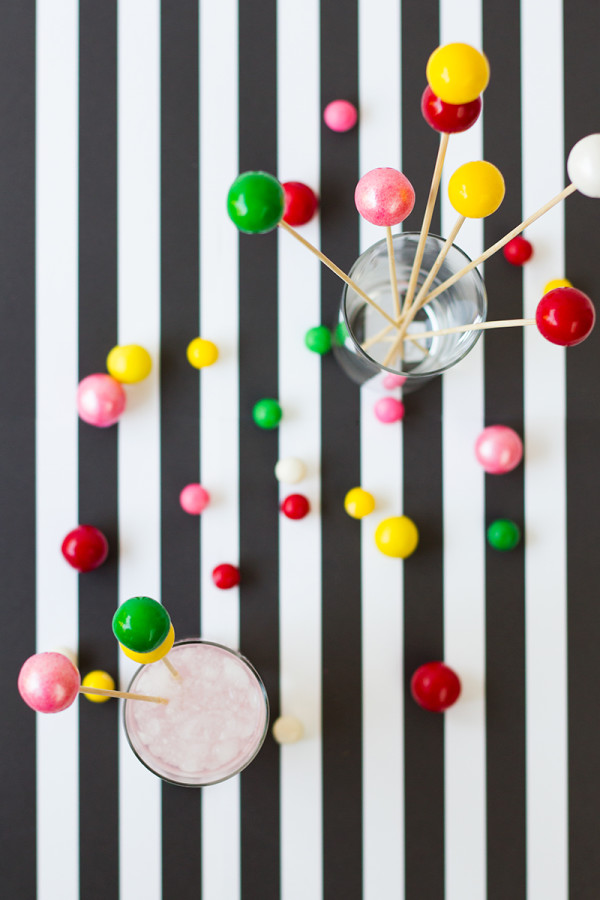 DIY Gumball Drink Stirrers