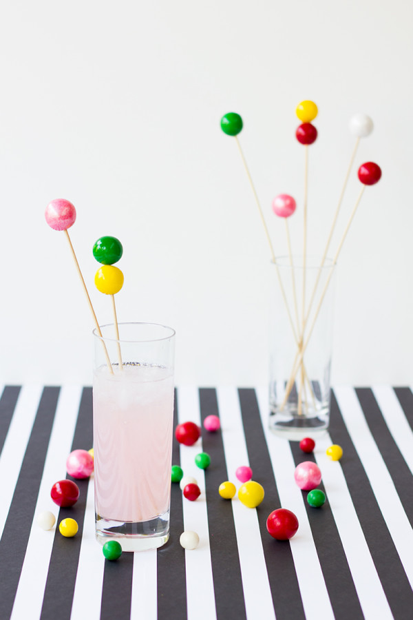 DIY Gumball Drink Stirrers