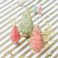 DIY Gold Dipped Bottle Brush Trees