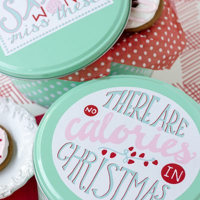 Free Christmas Cookie Tin Label (Printable) Free Cookie Tin Printables for Christmas