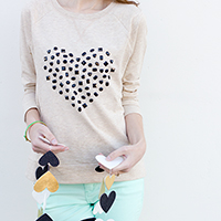 DIY Jeweled Heart Sweatshirt