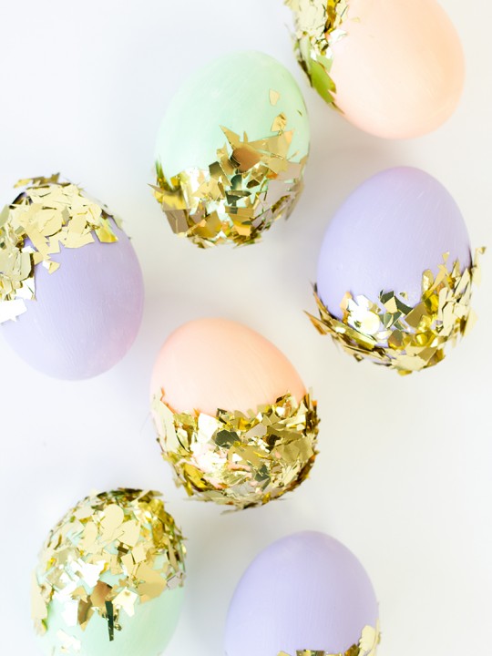DIY Confetti Dipped Easter Eggs