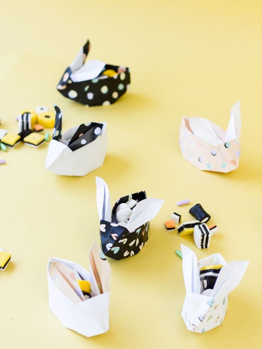 DIY Origami Easter Bunny Baskets (Free Printable!)