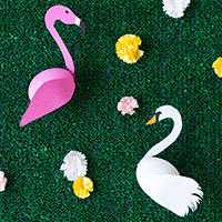 DIY Swan + Flamingo Easter Eggs