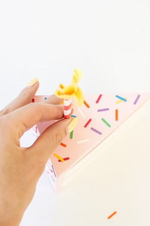 Fake paper cake with sprinkles