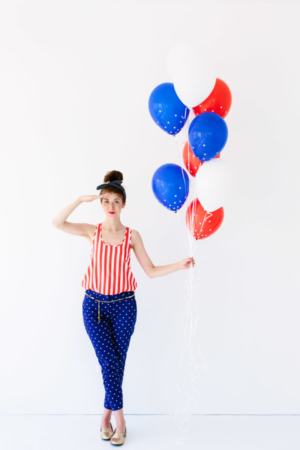 DIY Star Spangled Confetti Balloons
