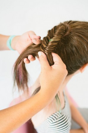 DIY Colorful Fishtail Braid with Hair Chalk