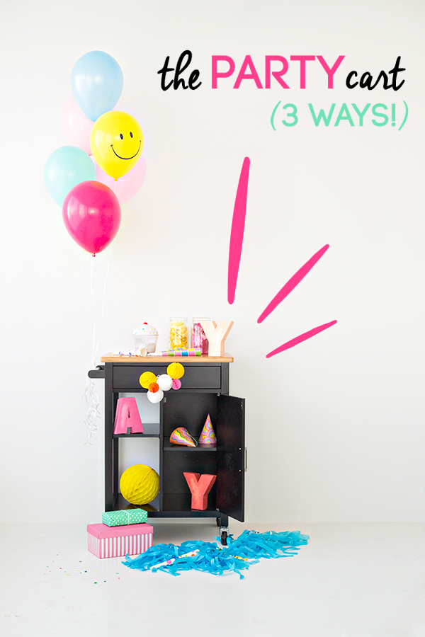 How to Style a Party Cart Three Ways