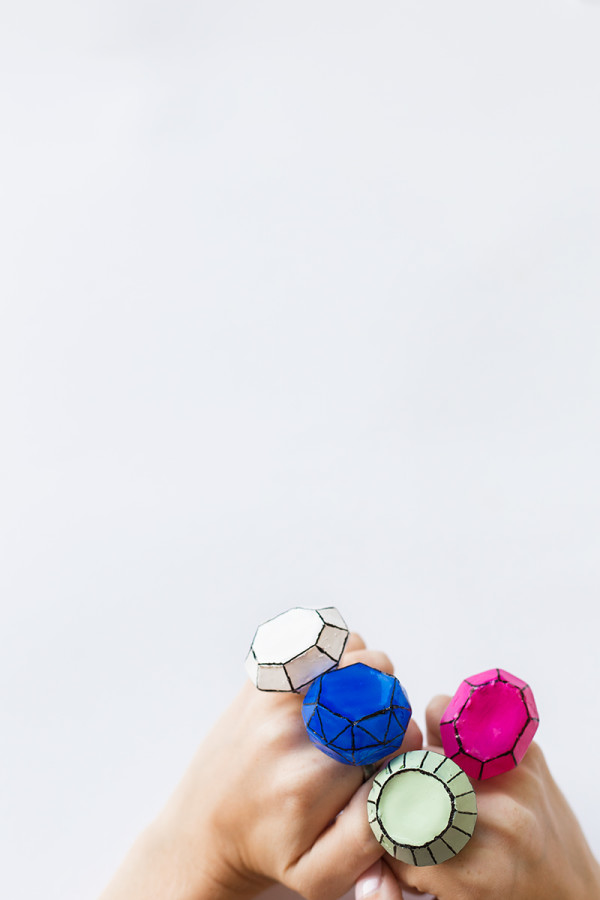 DIY Giant Gem Rings