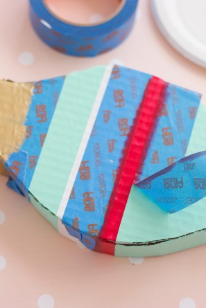 Tape on a cardboard ornament