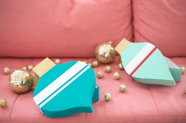 Cardboard ornaments and disco balls