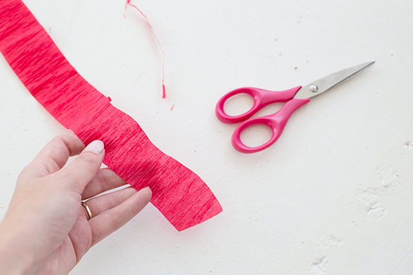Pink paper and scissors