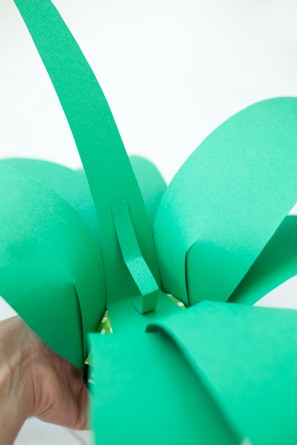 green paper strawberry leaves