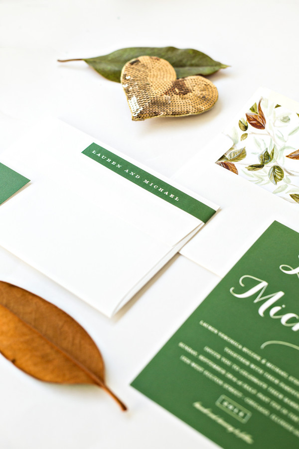 Green wedding invitations