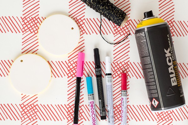 Pens, spray paint, and circles