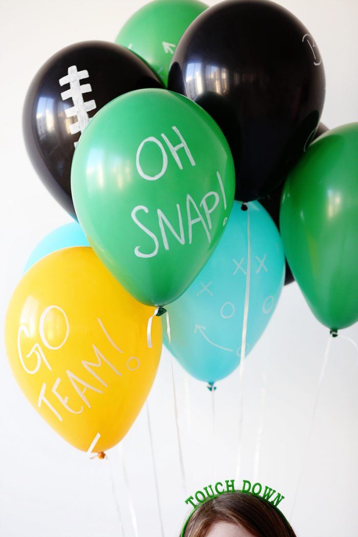 Sports Party Balloons with words on them