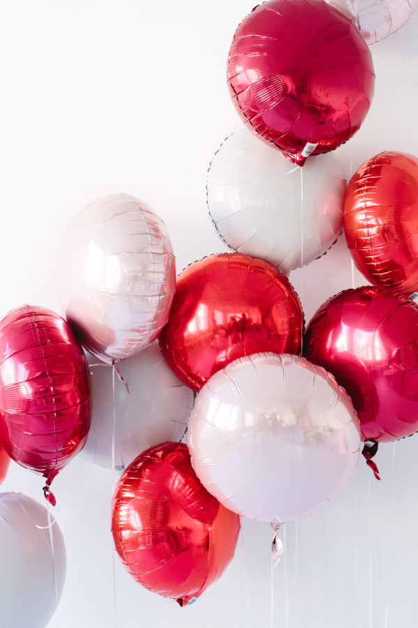 Red and white balloons