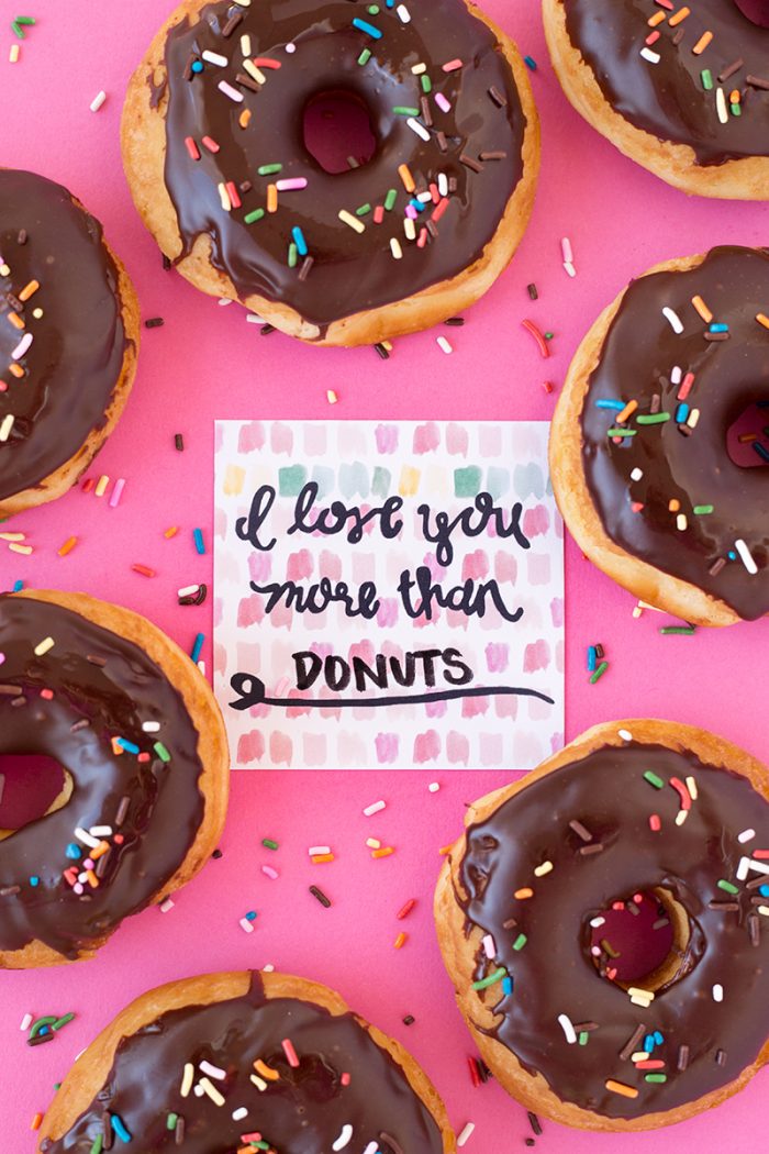Sprinkle Valentine Idea I Love You More Than Donuts (Free Printable!)