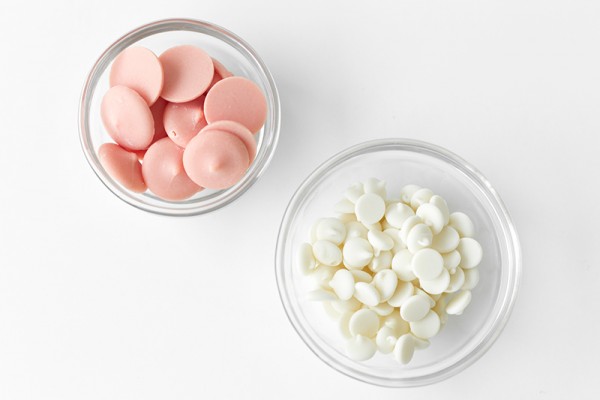 Pink and white chocolate chips
