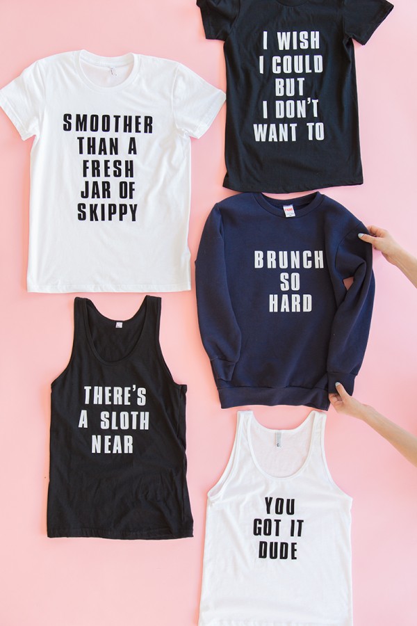 Crewnecks and t shirts with words on them