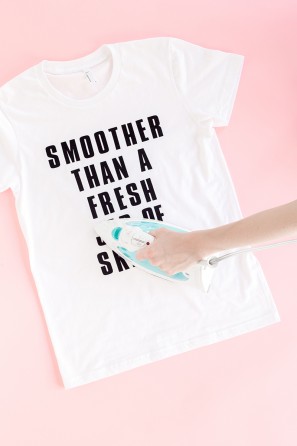 A white t shirt with words on it