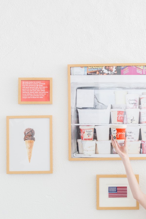 Framed photos on a wall