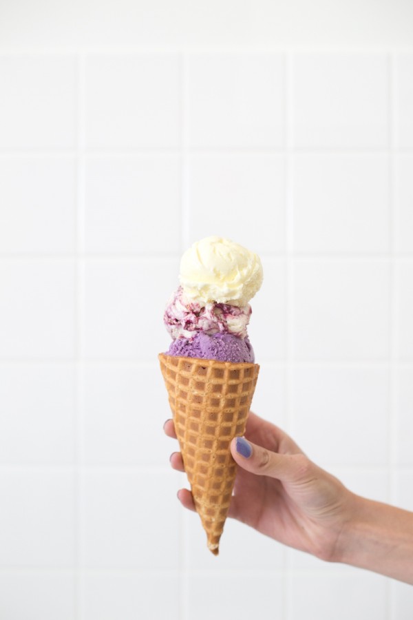 Someone holding an ice cream cone