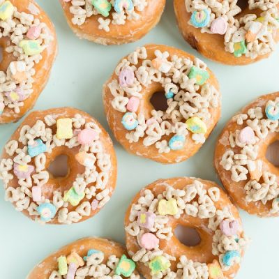 Donuts with cereal on it