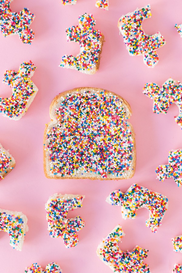 Toast with sprinkles on it