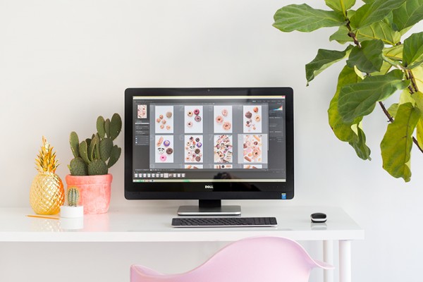 A computer with images on it