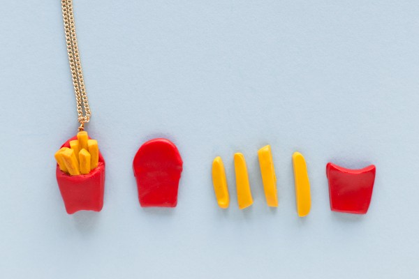 DIY Burger and Fries Friendship Necklaces
