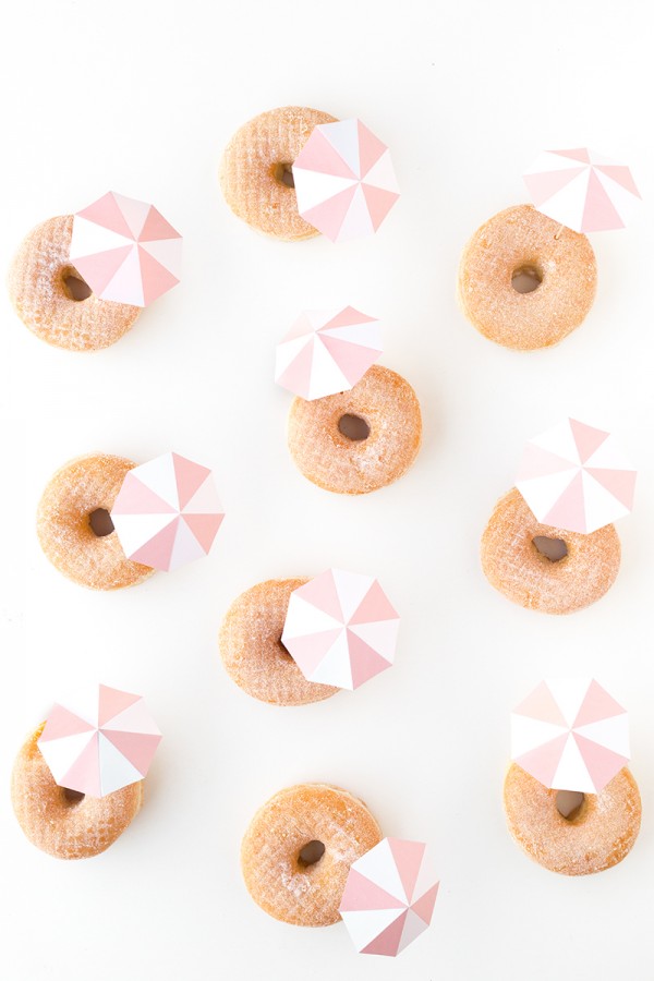 Donuts with umbrellas