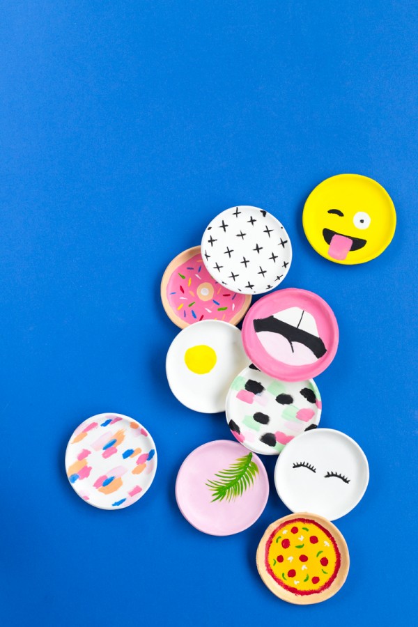 Clay coasters with images on them