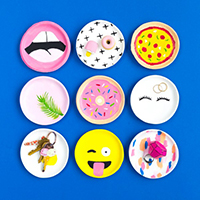 DIY Trinket Dishes Coasters with colorful designs on them